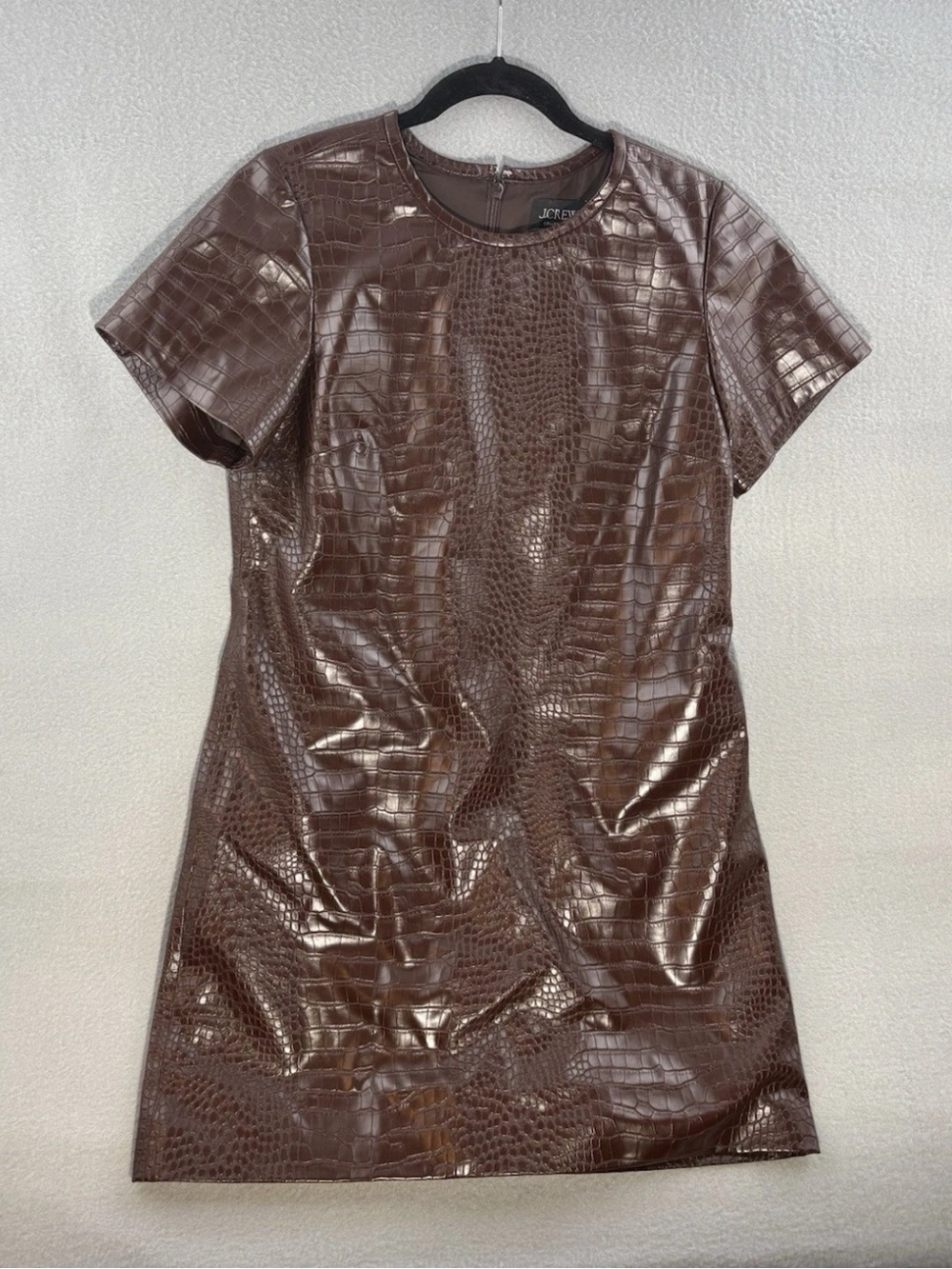 J.Crew Collection croc-embossed mini dress NWT Size 6 Brown
